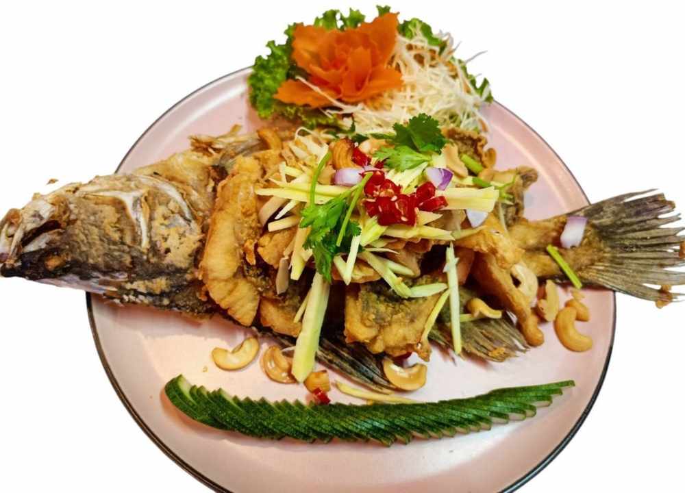 Deep-Fried Sea Bass with Fish Sauce